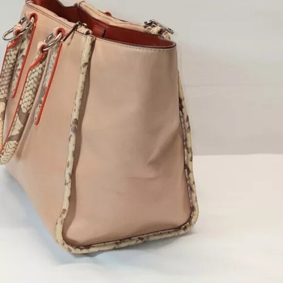 Coach F11751 Crosby Carryall Tote Nude Pink Multi Python Embossed Leather GUC - Picture 7 of 15